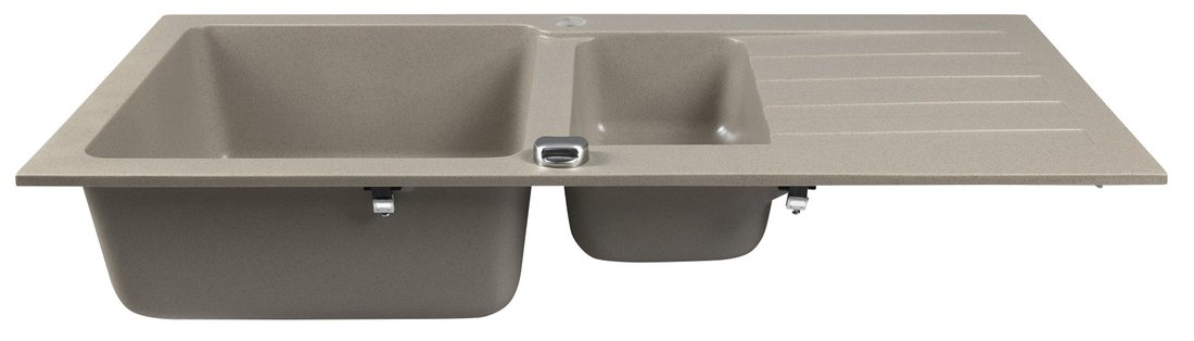 Sapho spoelbak 96x48cm met kraangat beige graniet