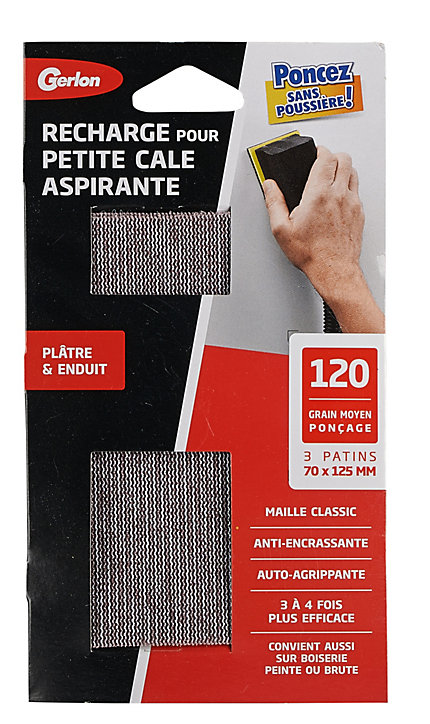 Patin pour petite cale aspirante grain moyen, 3 pièces