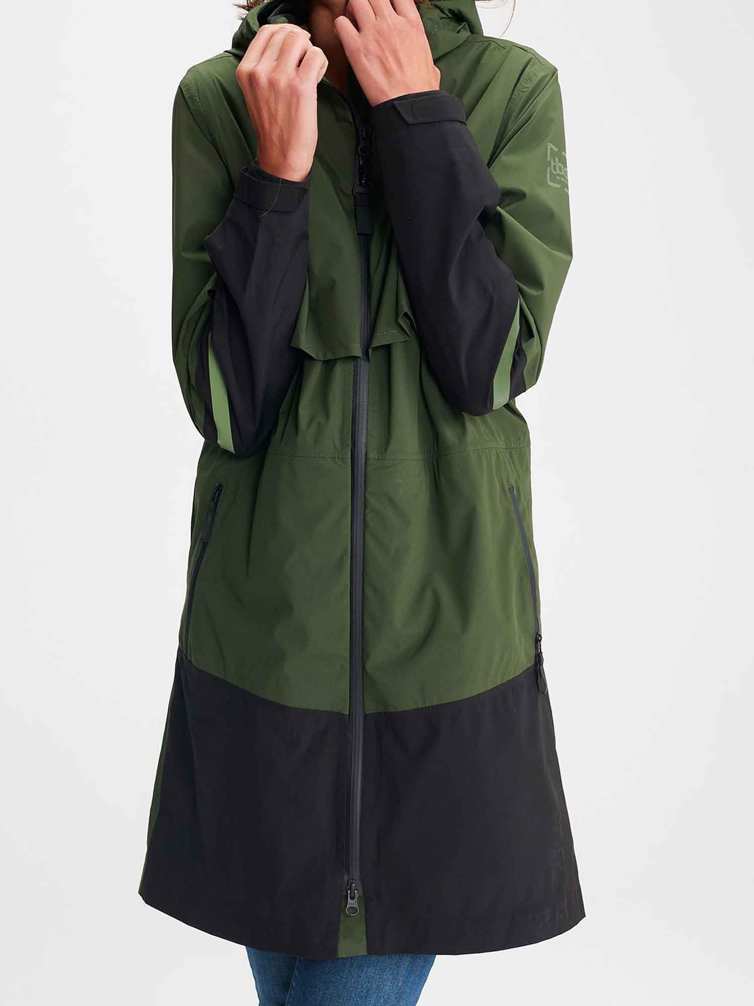 Veste Longue Femme Imperméable Verte
