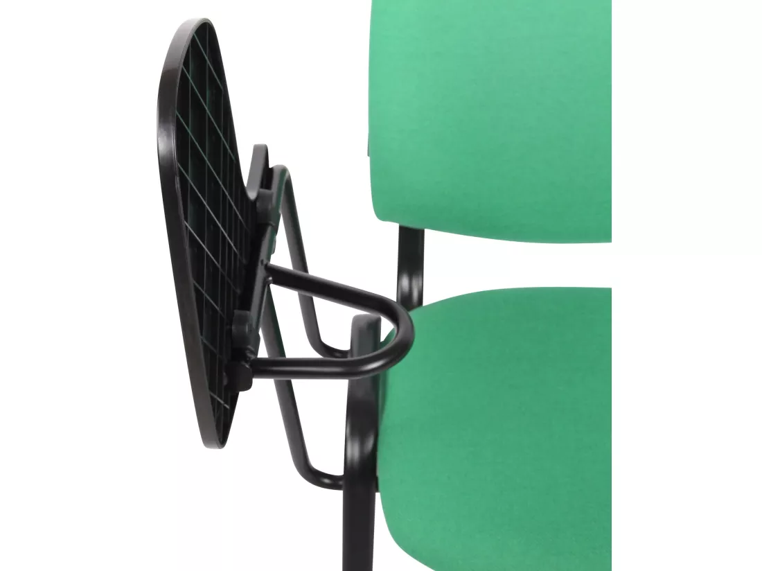 Lot de 4 Chaise de conférence - Tissu & Métal noir mat - Vert - Ken