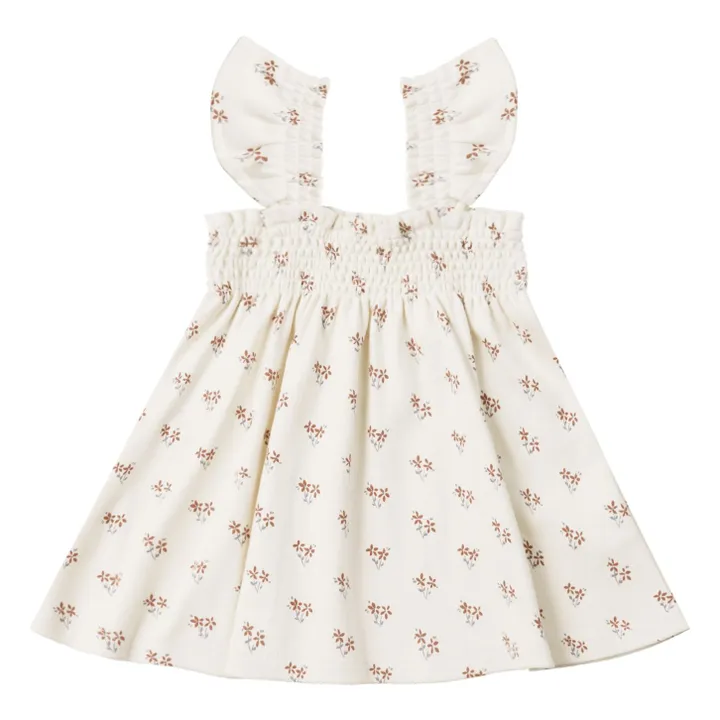 Quincy Mae Robe Smockée Fleurie | Ecru