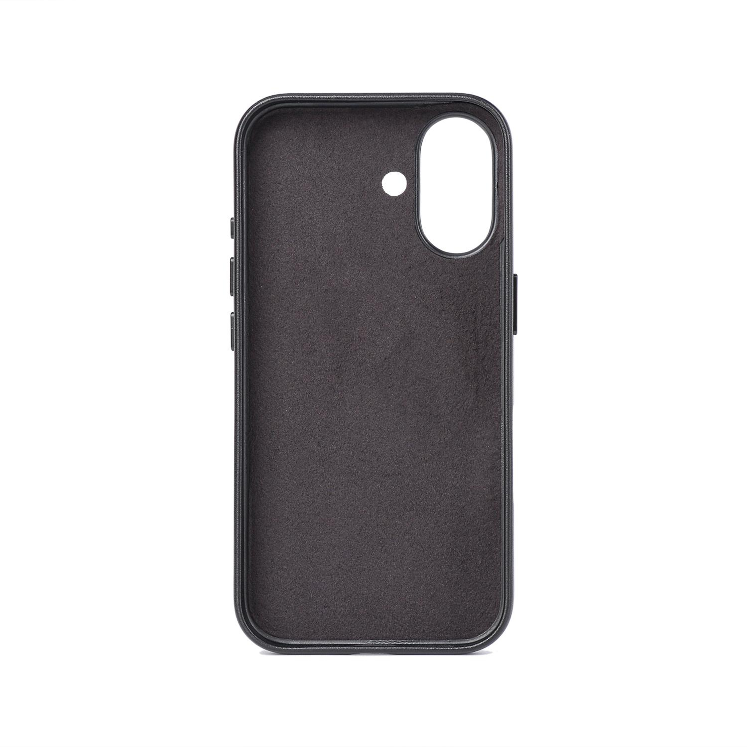 iPhone 16 MagSafe Leder Case Schutzhülle in Schwarz