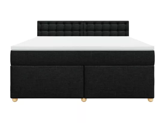 Sommier à lattes de lit avec matelas Noir 180x200 cm Tissu