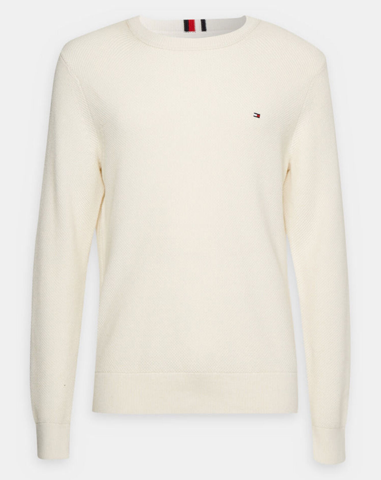 Tommy Hilfiger Pull piqué Structure col rond écru