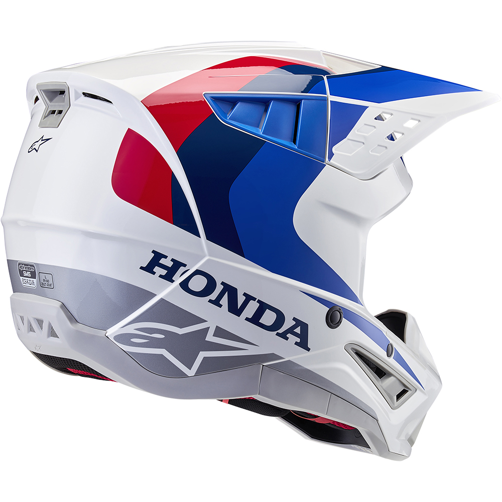 Alpinestars - Casque S-M5 Helmet Honda Blanc / Bleu / Rouge