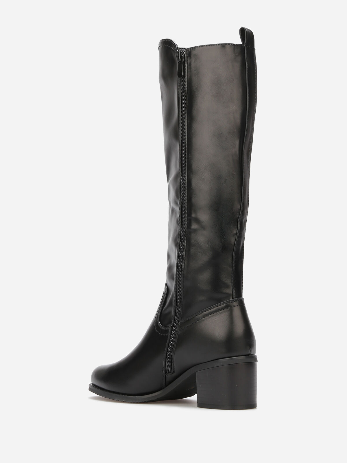 Bottes cavalières à empiècement élastique- Noir