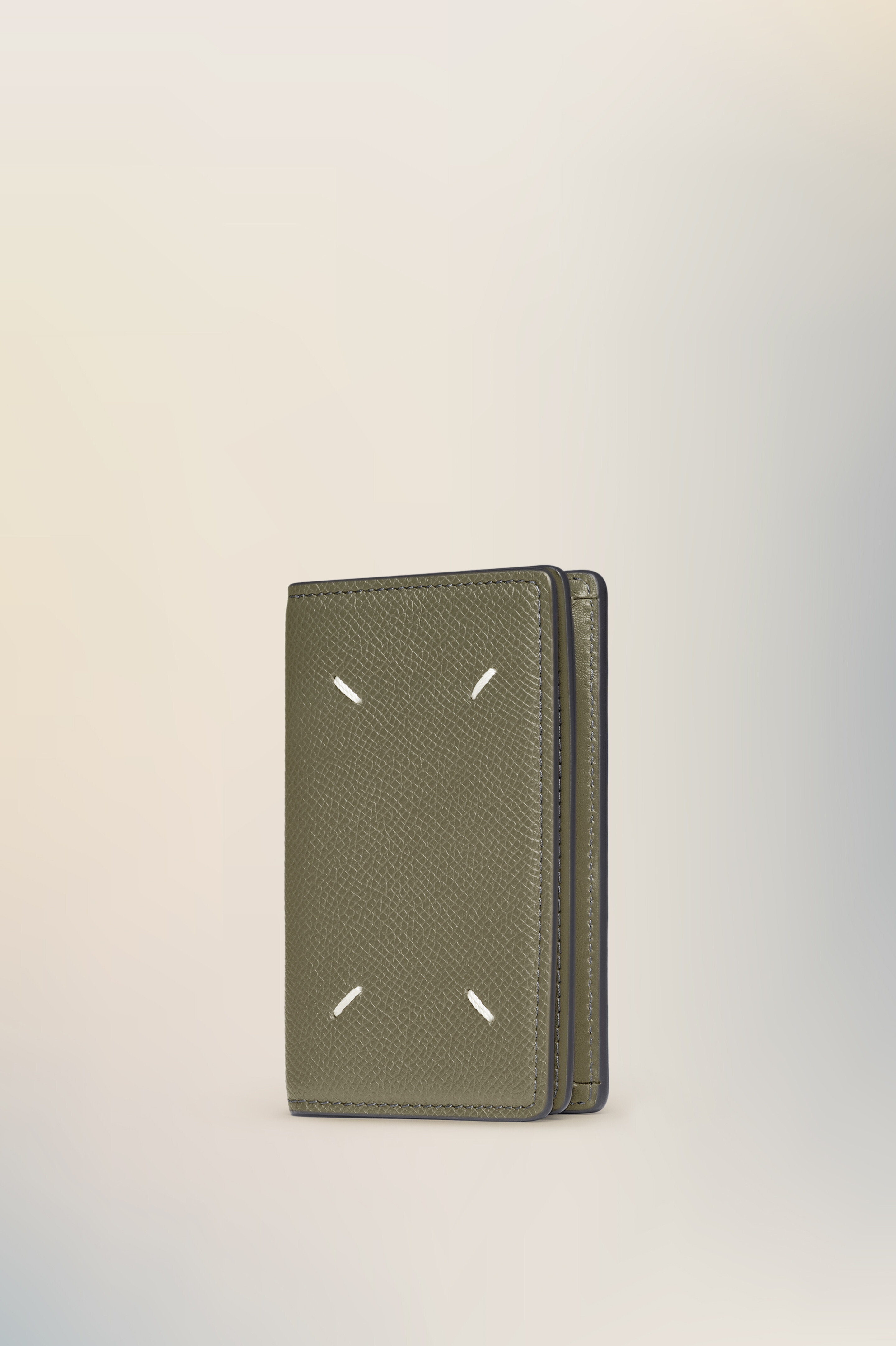 Porte-cartes en cuir jaunes en 100% cuir Kaki