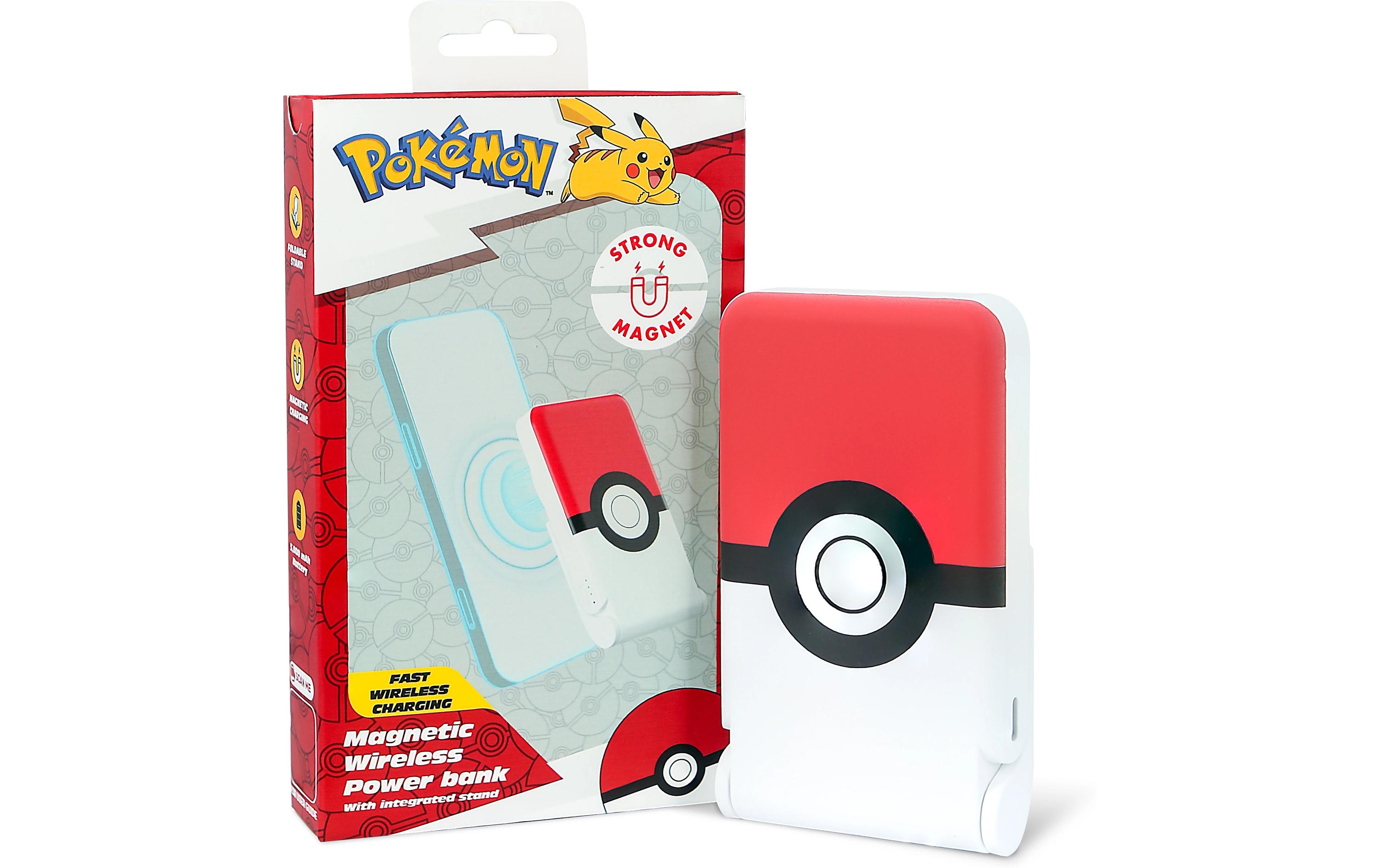Powerbank Pokémon Pokeball 5000 mAhPowerbank mit integriertem Wireless Charger und Standfuss im Pokémon-Design