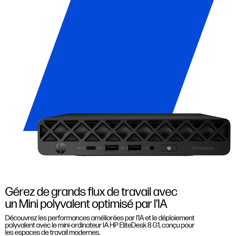 HP EliteDesk 8 Mini G1i AI Wolf Pro Security Edition Intel Core Ultra 9 32 Go DDR5-SDRAM 1 To SSD Windows 11 Pro Mini PC AI PC Noir