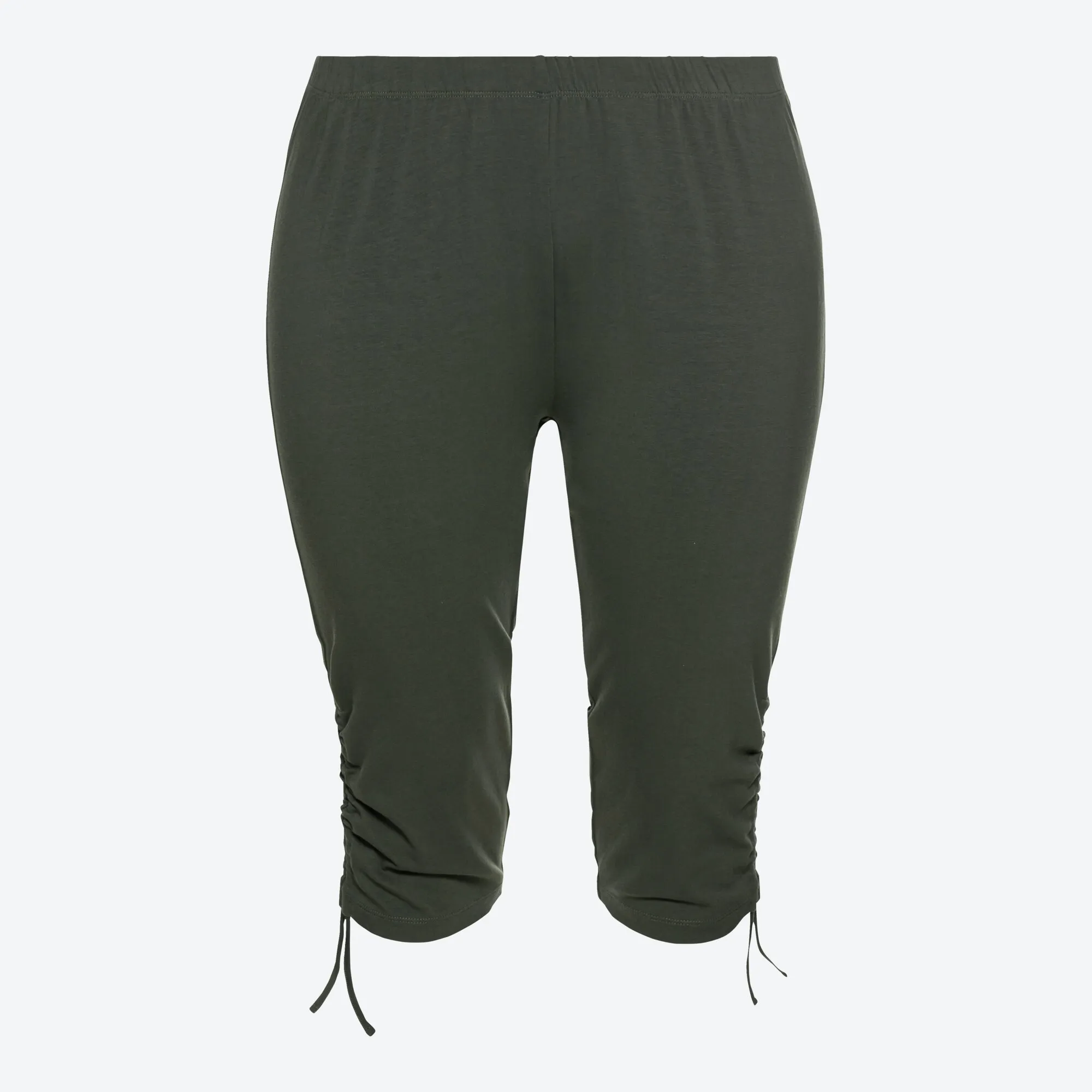 Damen-Caprileggings mit Raffung am Bein, große Größen