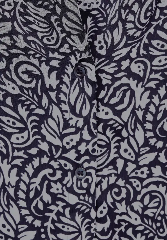 Chiffon Printbluse - deep blue