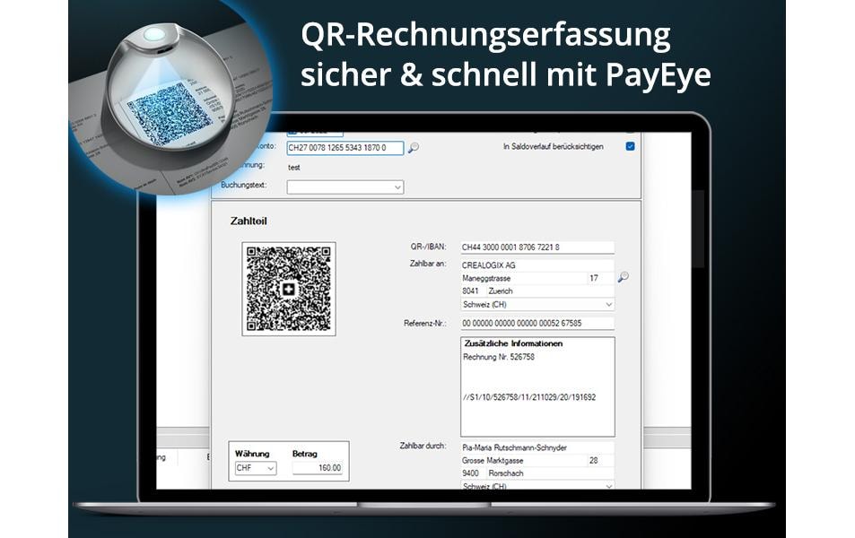 Belegleser PayEye Swiss QR Code Reader<br>Lesegerät für Swiss QR Code