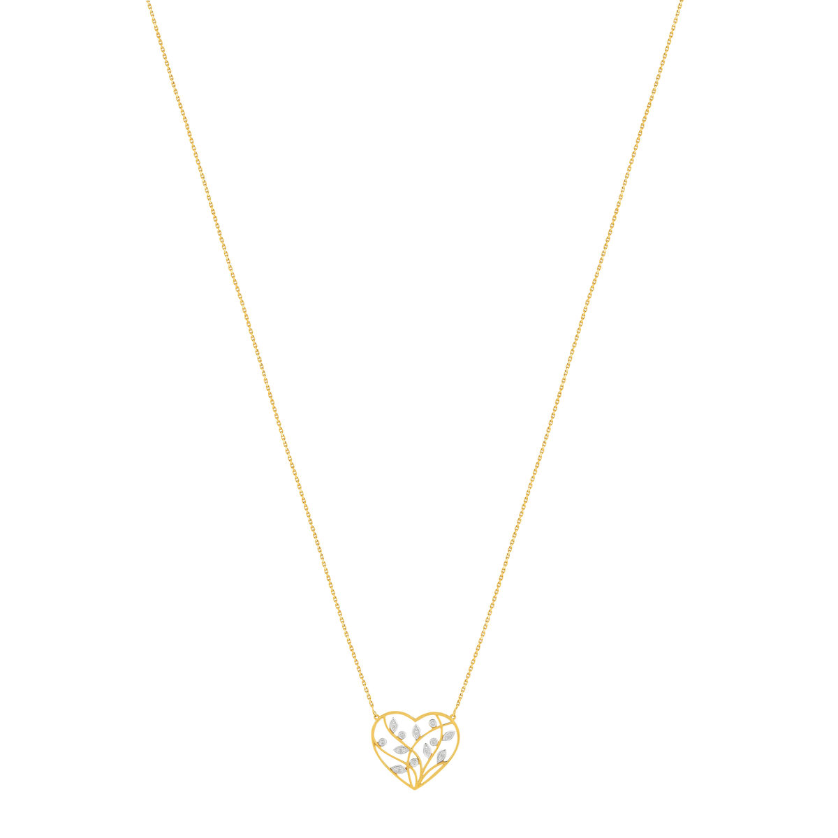 Collier or 375 2 tons coeur 42 cm