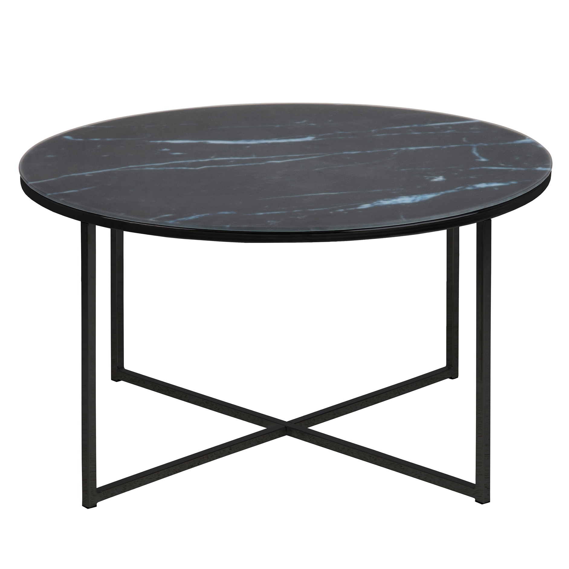 Couchtisch ALISMA - schwarz - Marmoroptik - Ø 80 cm