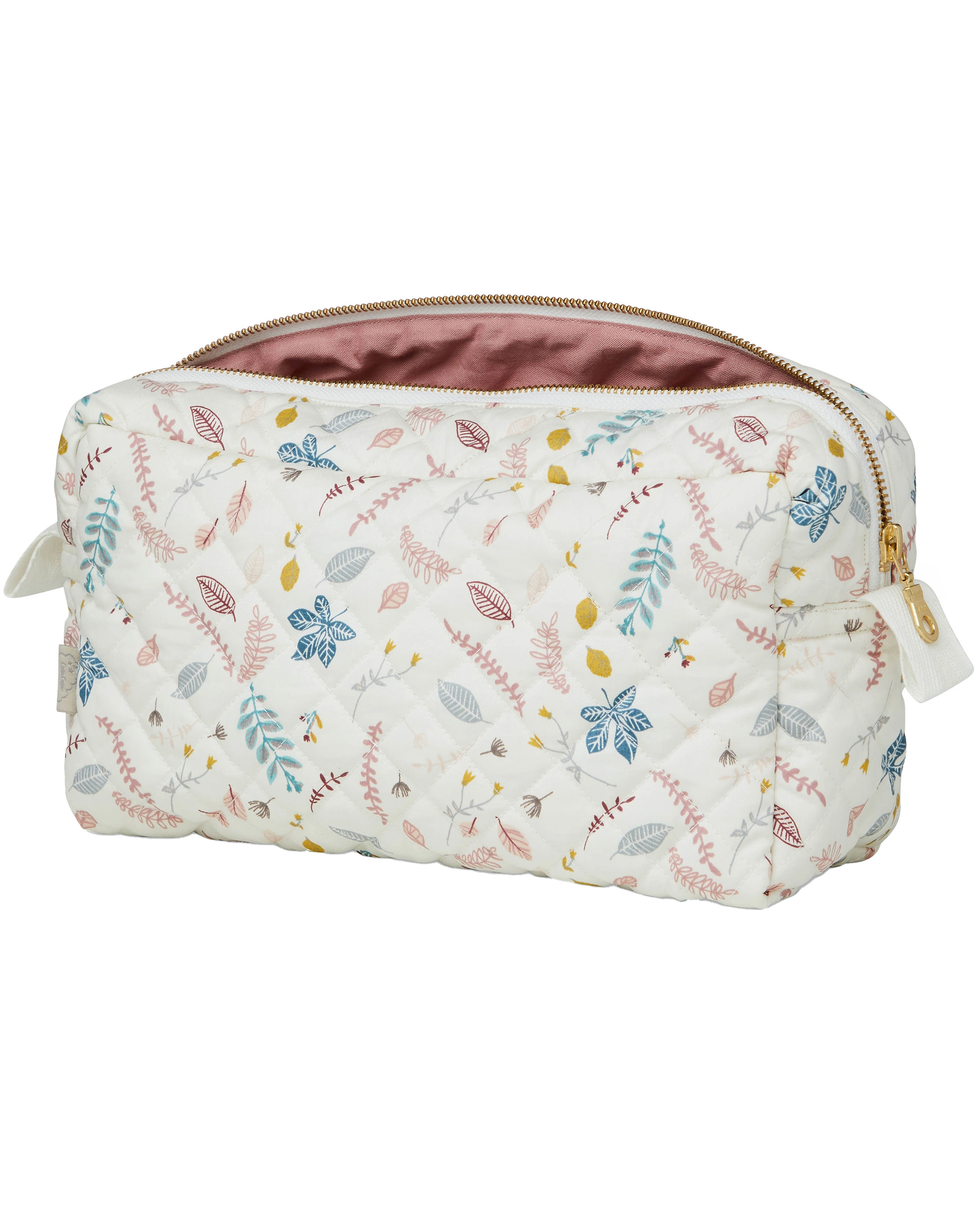 Kosmetiktasche QUILT - LEAVES in rose