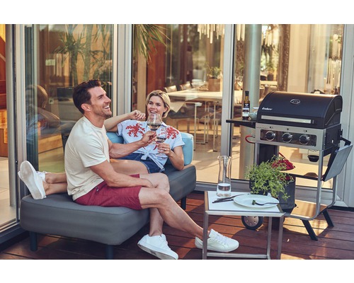 Enders Brooklyn gasbarbecue met 3 branders, 54 x 113 x 106,5 cm, zwart/zilver, inclusief dekselthermometer, grillrooster, warmhoudrek, zijplank en vetopvangbak. Grillrooster van roestvrij staal.