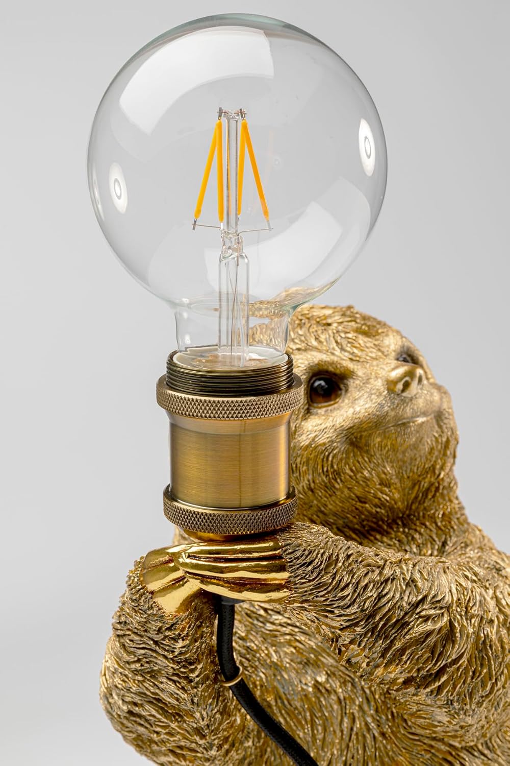 Kare Design Tischleuchte Animal, Gold, Faultier Motiv, Tischlampe, Deko Leuchte, Wohnzimmer, Leuchtmittel nicht inklusive, 30x25x20 cm (H-B-T)
