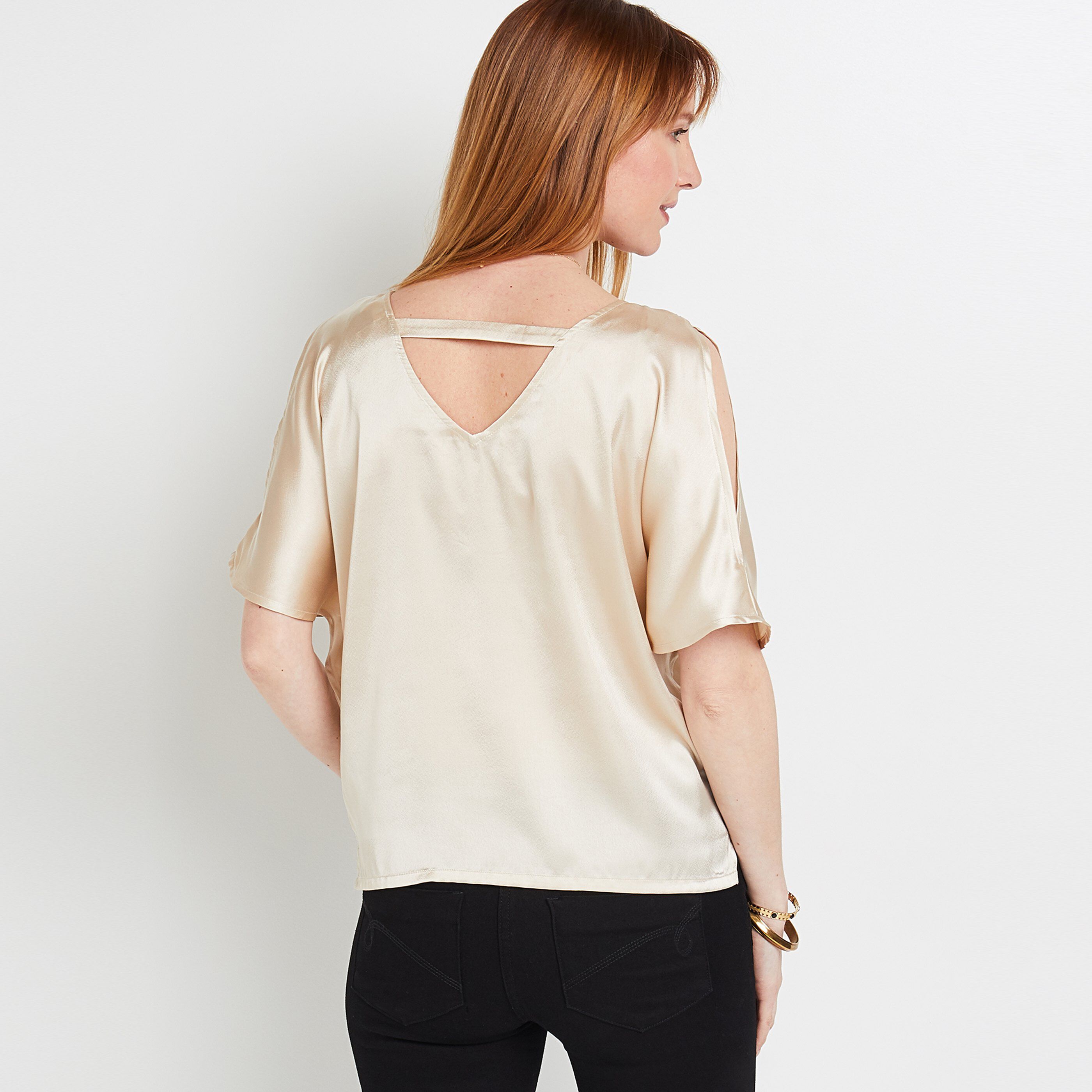 Blouse satinée femme - BEIGE