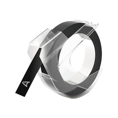 Dymo - Ruban d'étiquettes auto-adhésives 3D - 1 rouleau (9 mm x 3 m) - fond noir
