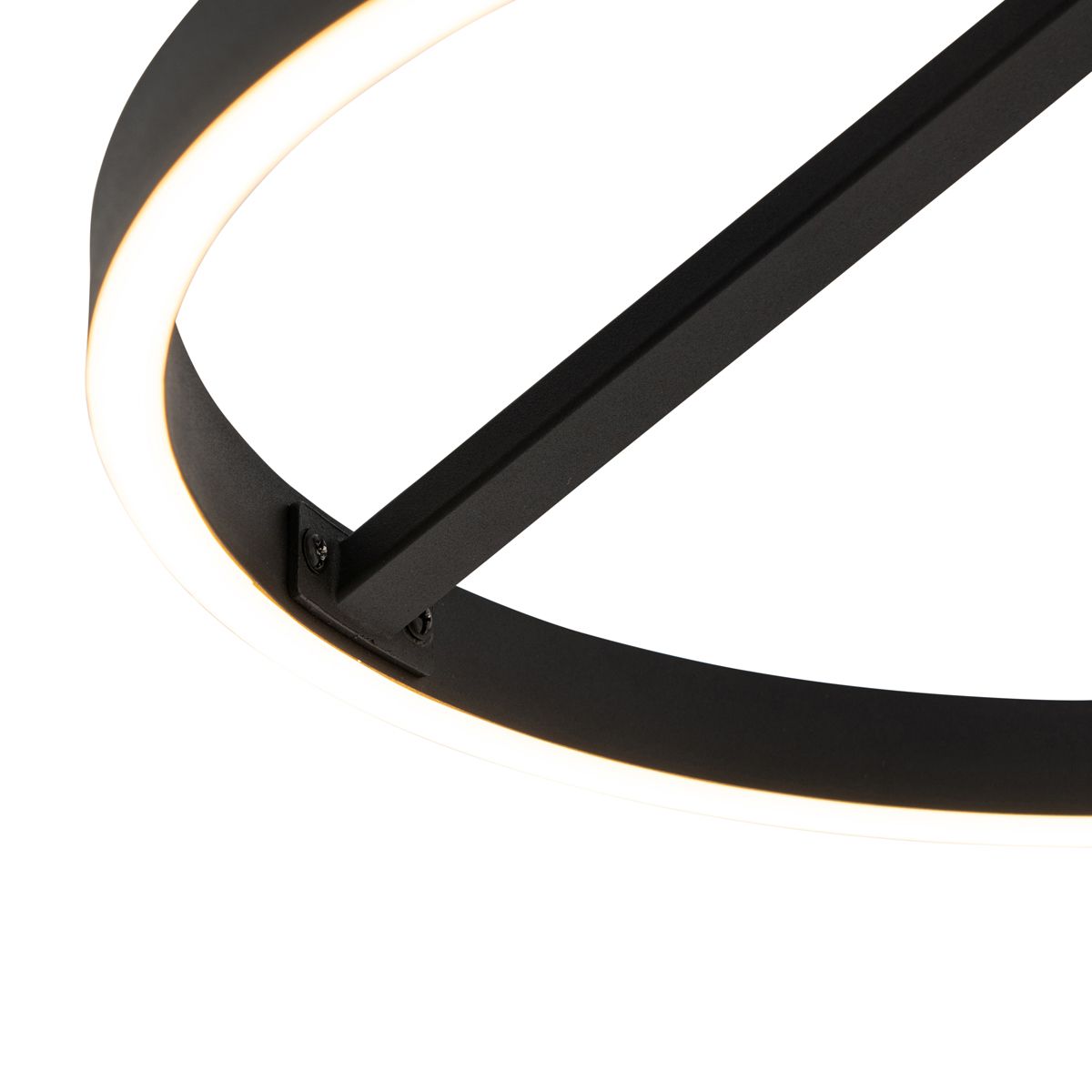 Design plafondlamp zwart incl. LED 3-staps dimbaar - Anello