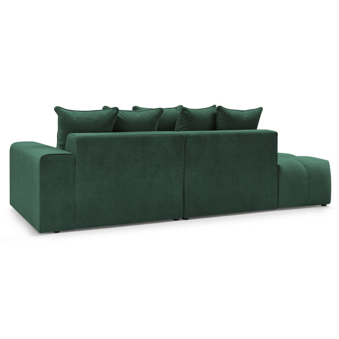 Bobochic Canapé d'angle fixe mont-blanc velours angle droit vert - 313x176x97 cm