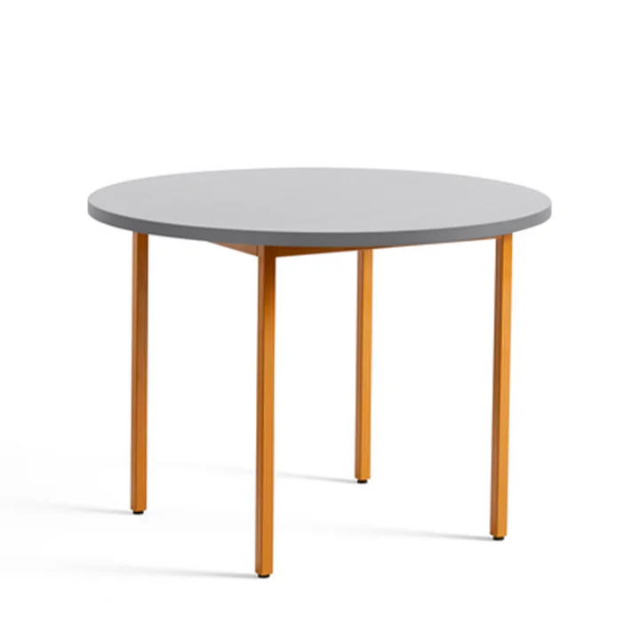 HAY - Two-Colour Esstisch rund, Ø 105 cm, hellgrau / ocker