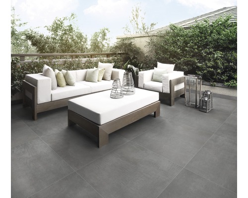FLAIRSTONE porseleinen terrastegel Modern Dark gerectificeerde rand 90 x 90 x 2 cm