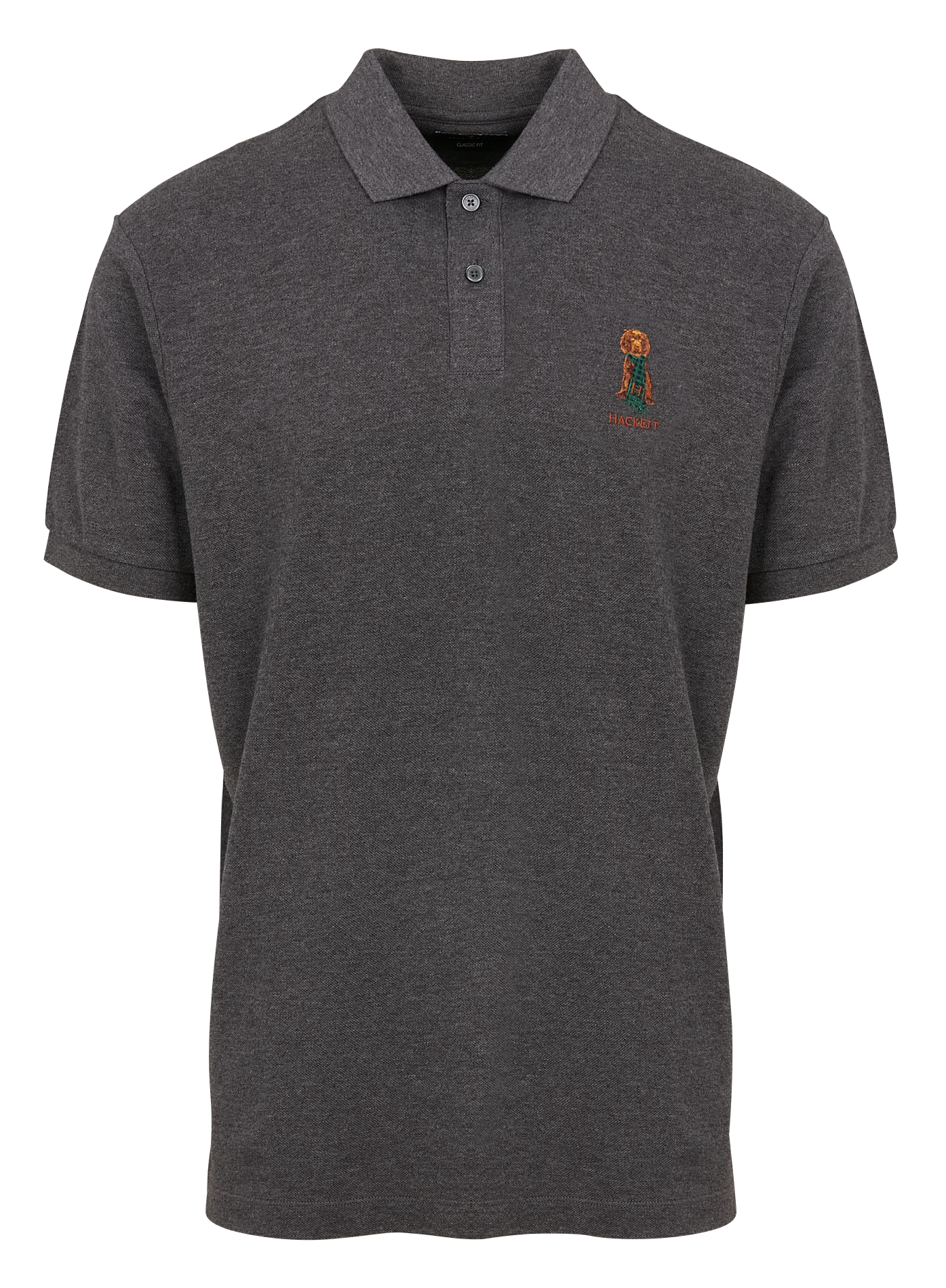 Polo brodé en coton | Gris