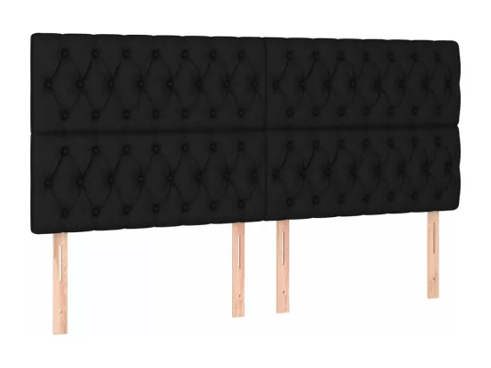 Sommier tapissier avec matelas et LED Noir 180x200 cm Tissu