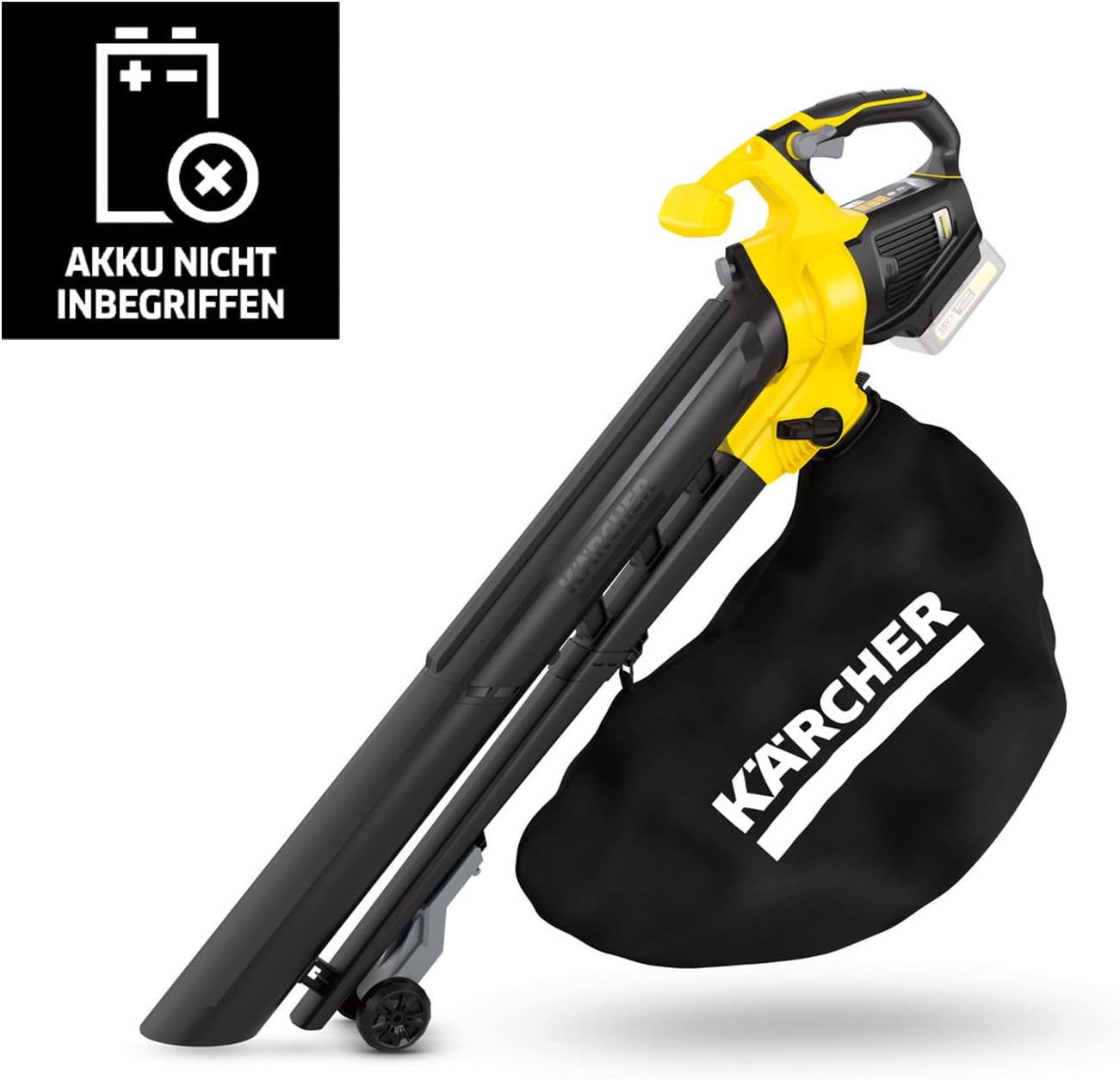 Kärcher 18 V Akku-Laubbläser und Laubsauger BLV 18-200 Battery, mit Mulchfunktion, Luftgeschwindigkeit:200 km/h, Fangsackvolumen: 45 l, Gewicht: 3,5 kg, verwendbar dem, ohne Akku