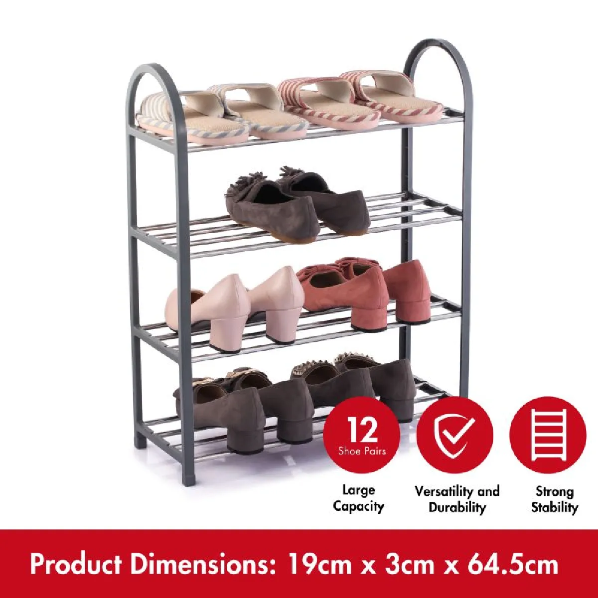 HERZBERG Etagère Chaussures 4 Niveaux