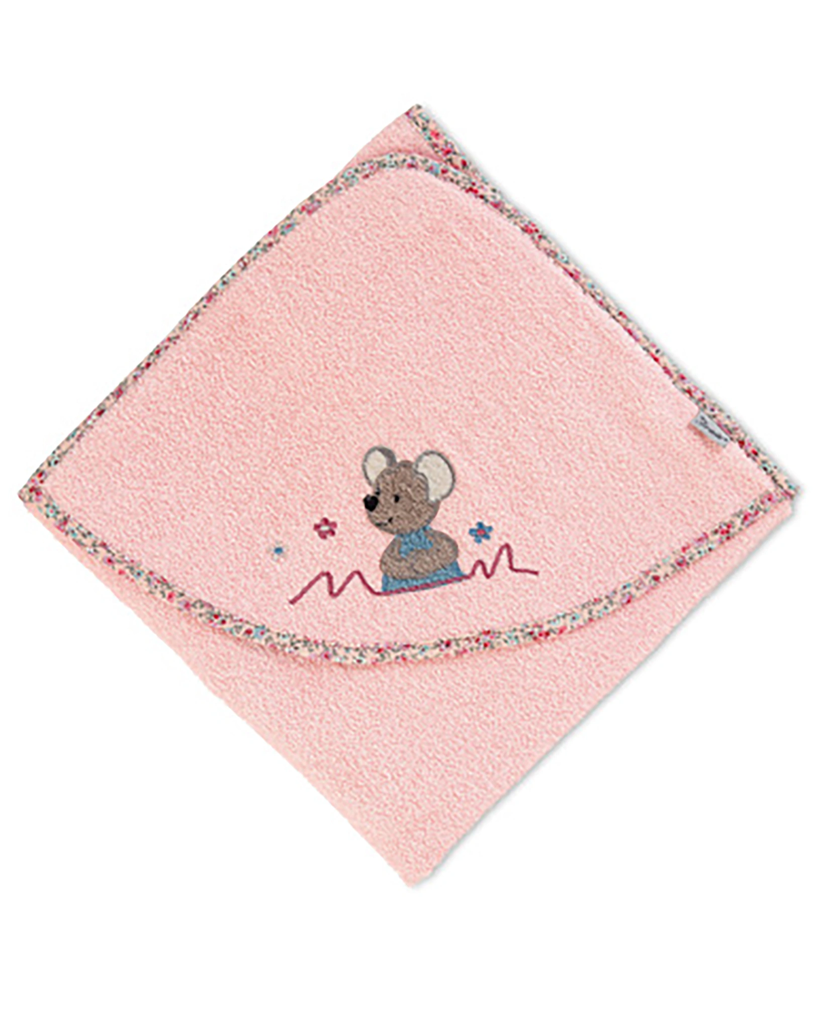Kapuzenbadetuch MABEL MAUS (80x80) in rosa