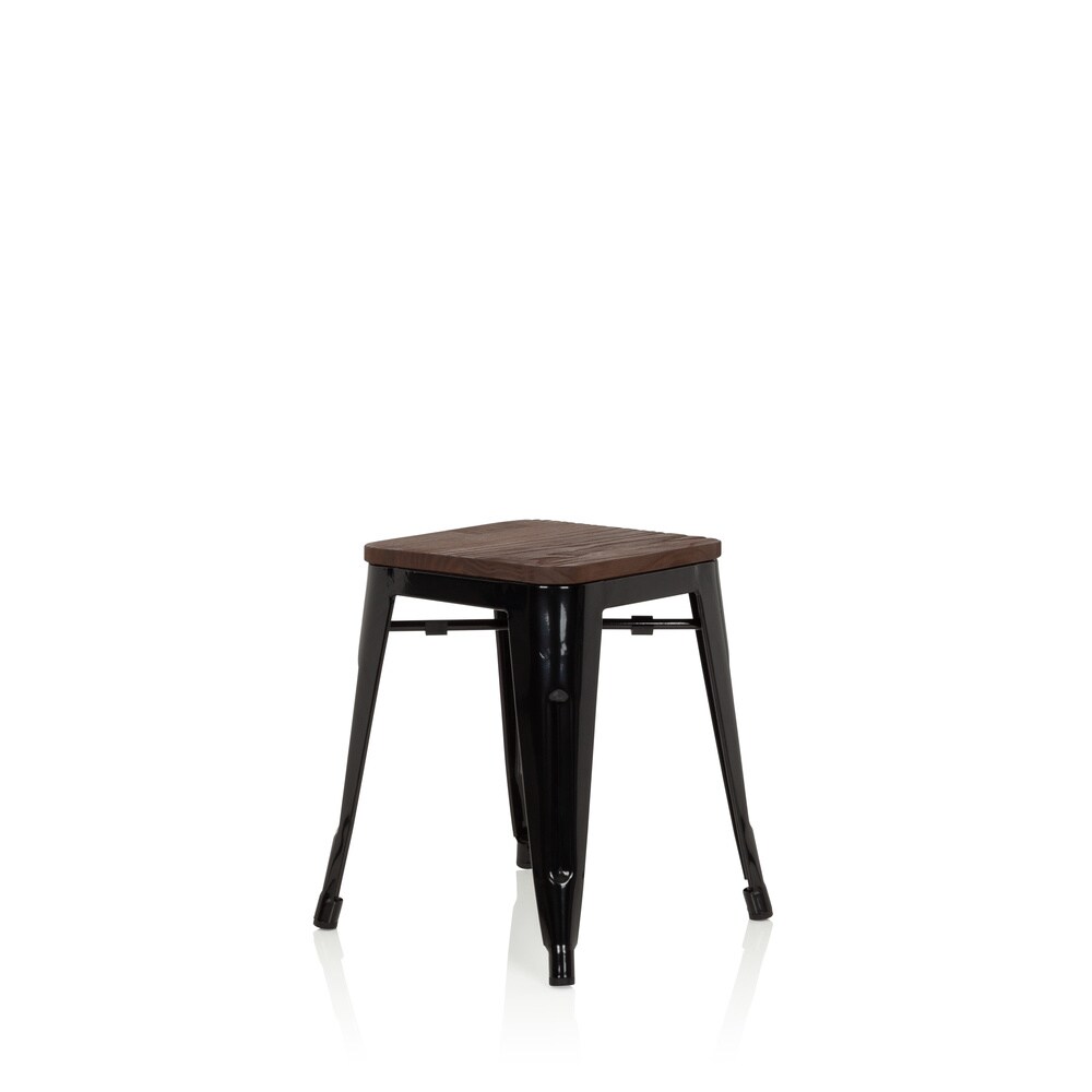 Bistrohocker VANTAGGIO W Stahl / Ulmenholz ohne Armlehnen hjh OFFICE