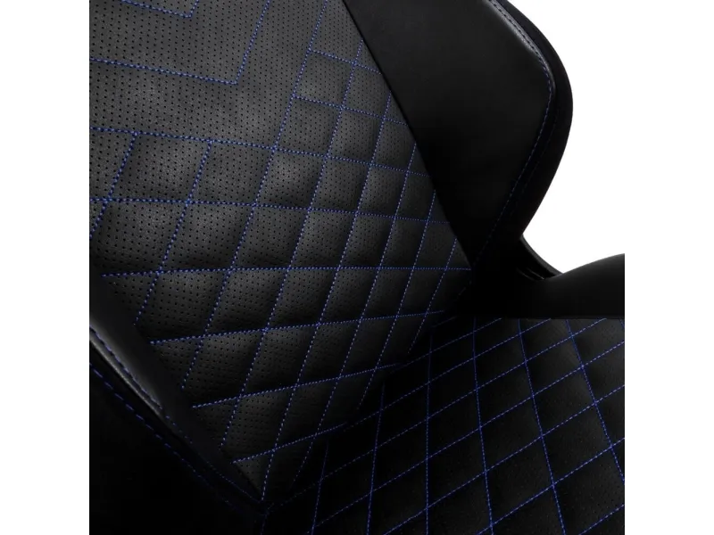 Noblechairs Hero - Stol - ergonomisk - armstøtter - T-formet - vippe - drejeled - aluminium, polyurethan, stål, memory foam, polyuretan vegan falsk læder - sort, blå