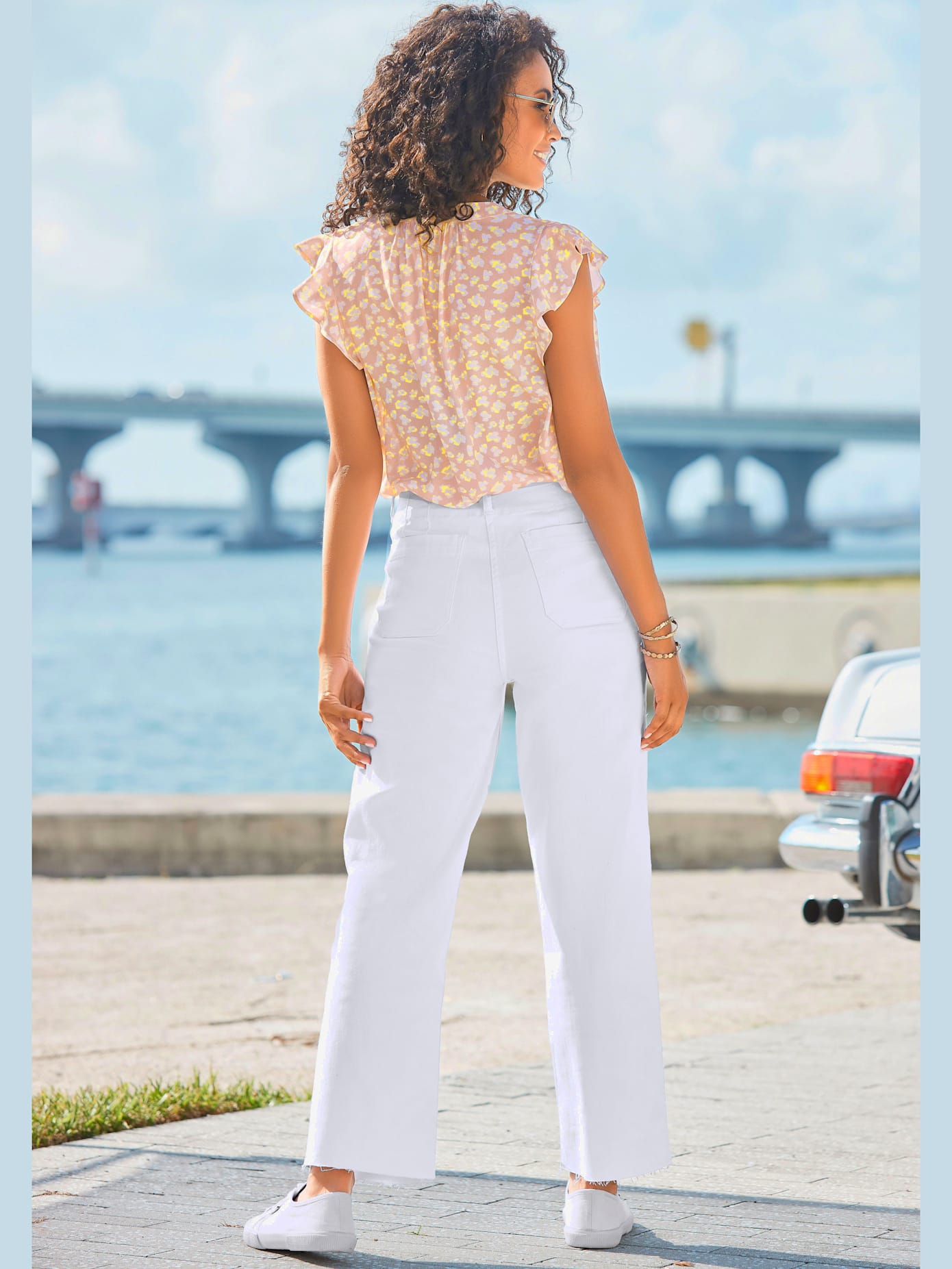 Jean large jupe-culotte en jean pour femme