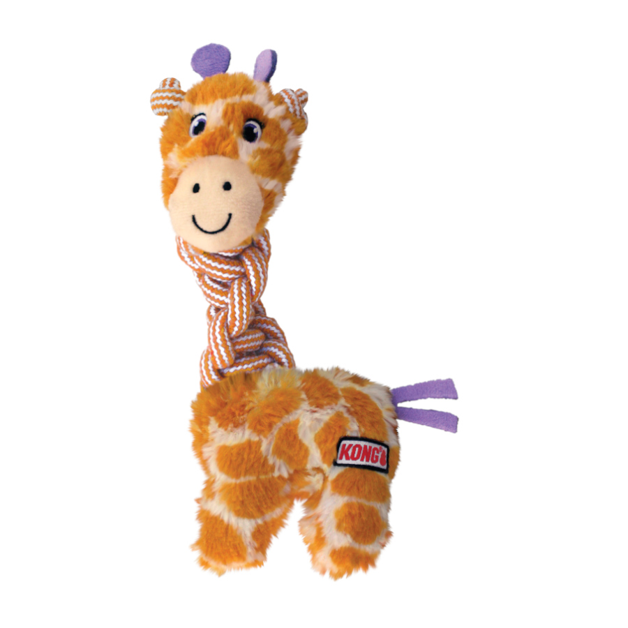 Brinquedo de pelúcia Kong Knots Twists Girafa/Flamingo para cães