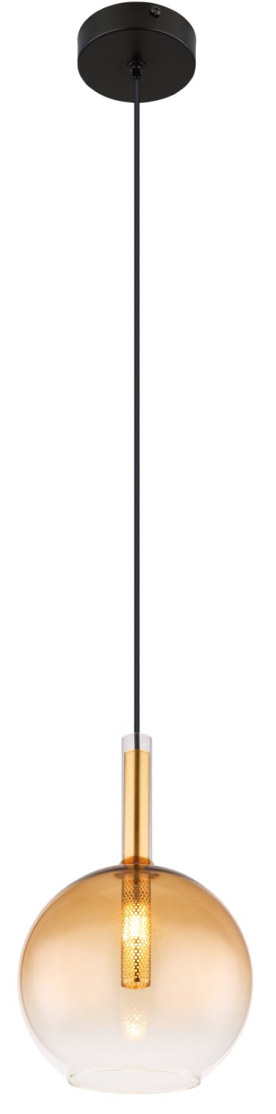 Hängeleuchte - schwarz-amber - Ø 18 cm