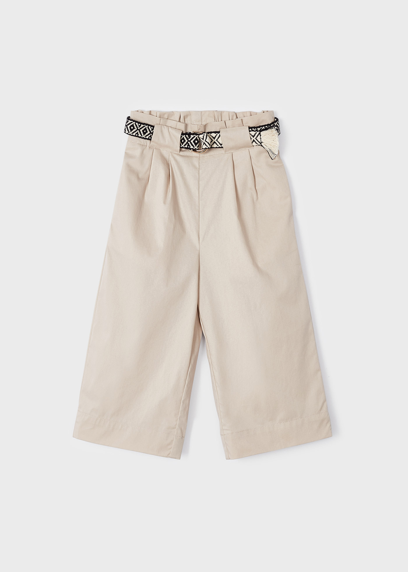 Calças cropped com cinto para meninas