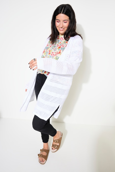 Strickjacke, Kimono-Style, Langarm