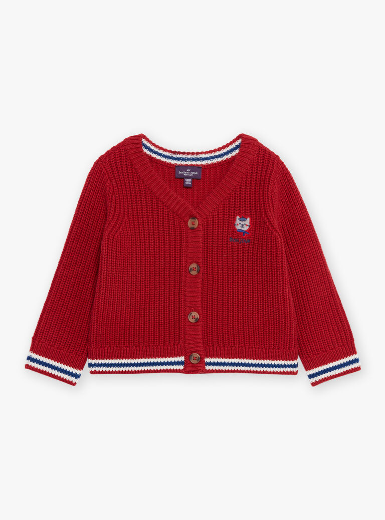 Cardigan rouge en tricot