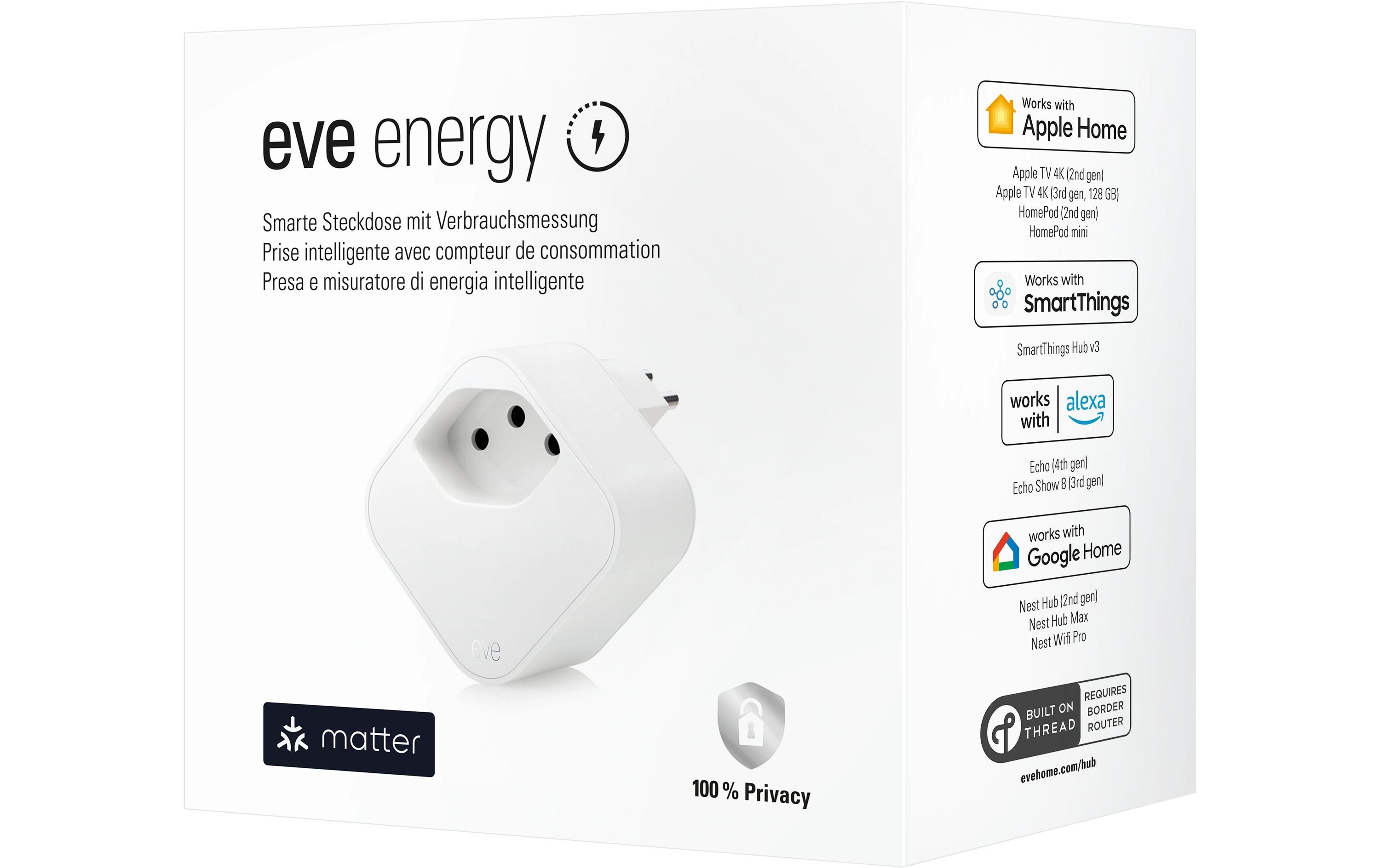 Smart Home Steckdose Eve EnergyMatter kompatible, smarte Steckdose