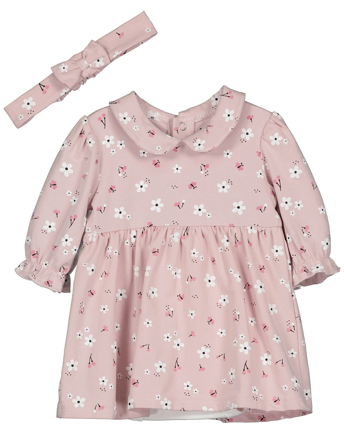Langarmkleid BABY BLOSSOM mit Haarband in rosa