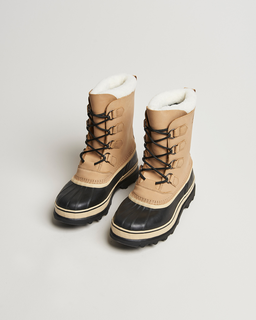 Sorel Caribou WP Felt Lined Leather Boots Buff