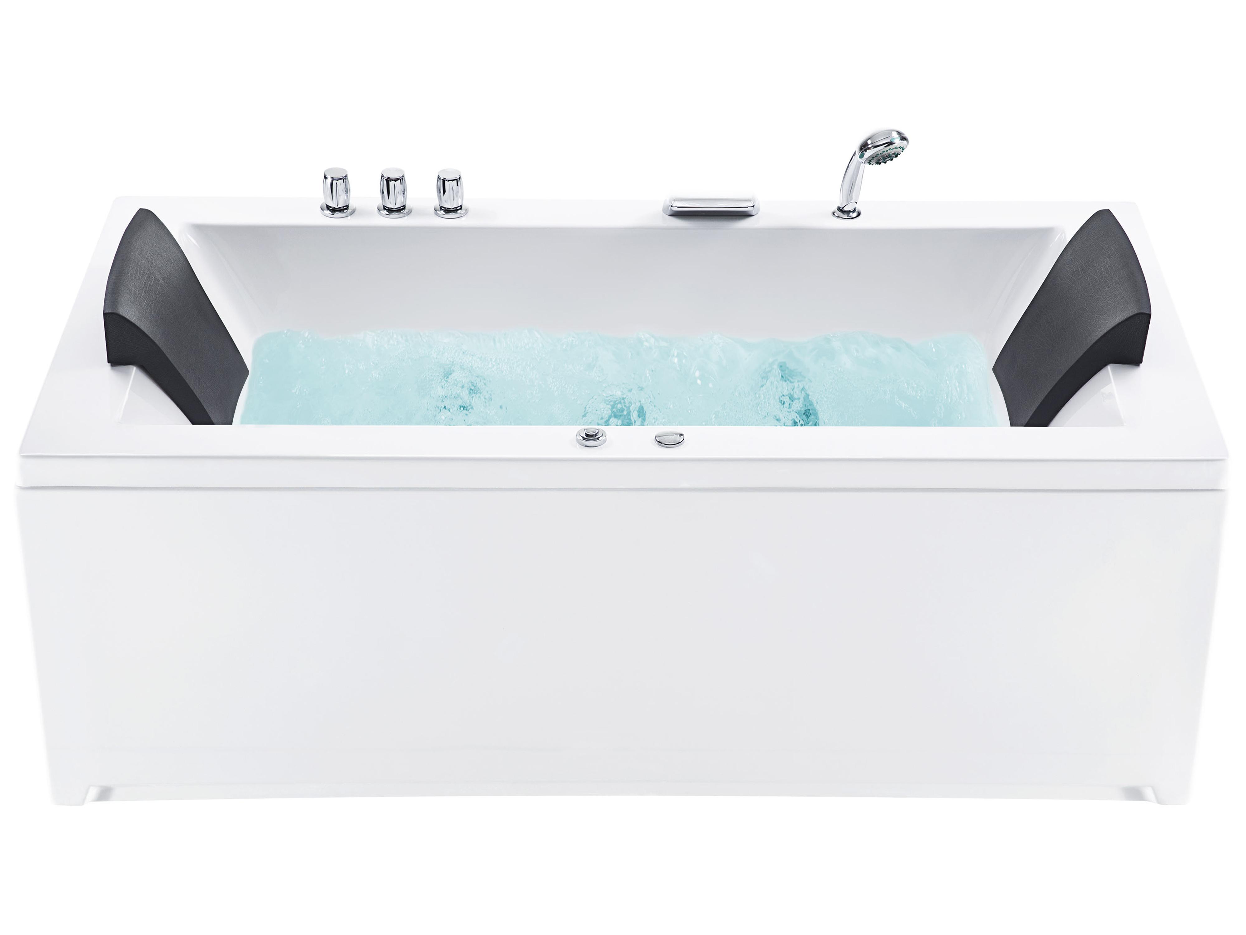 Hoek bubbelbad met LED VARADERO rechtszijdig 183 x 90 cm Wit