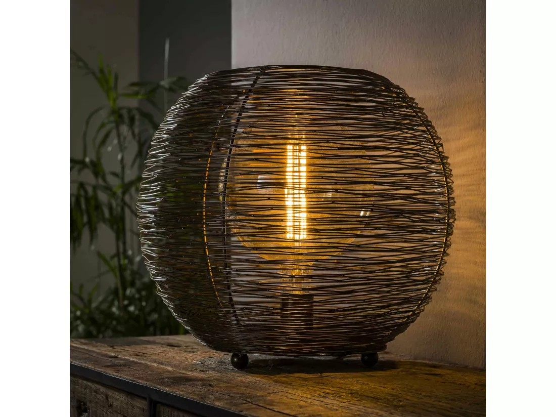 Lampe boule noire filaire D 40 cm NOVA
