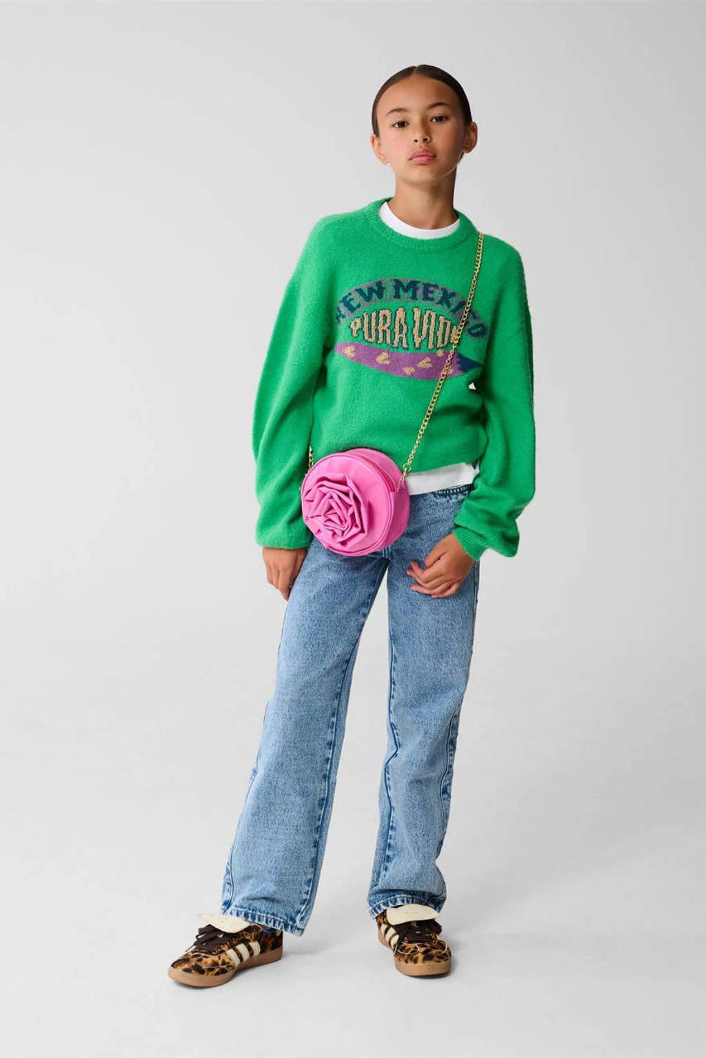 Shoeby trui groen fijn gebreid