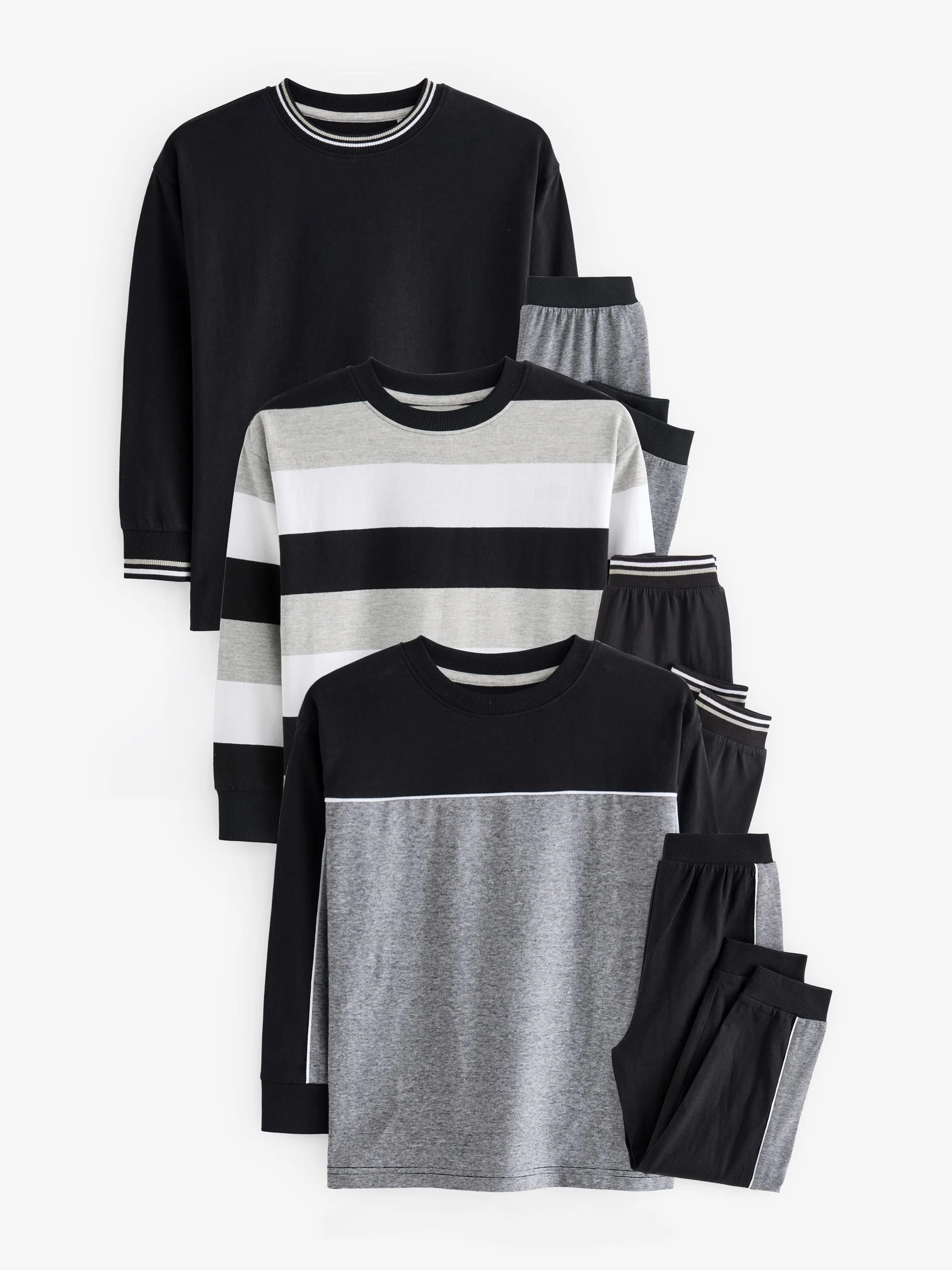 Monochroom - Pyjama met korte pijpen 3 stuks (3-16jaar) (3-16jaar)