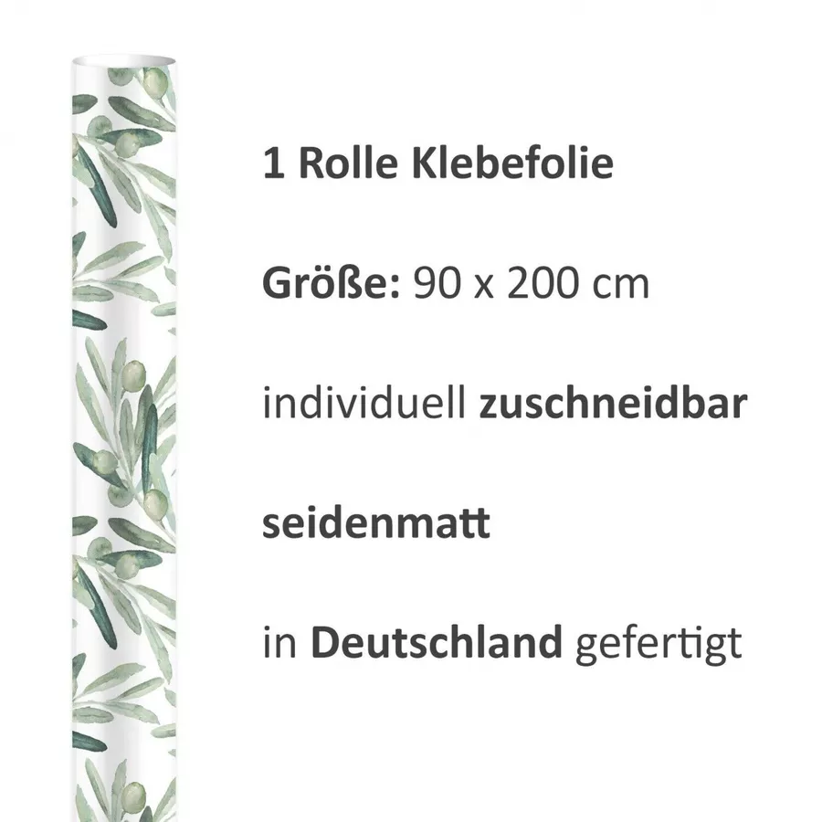 Nikima Klebefolie KF-03 selbstklebende Folie – Oliven Zweige  Klebefolie bunt