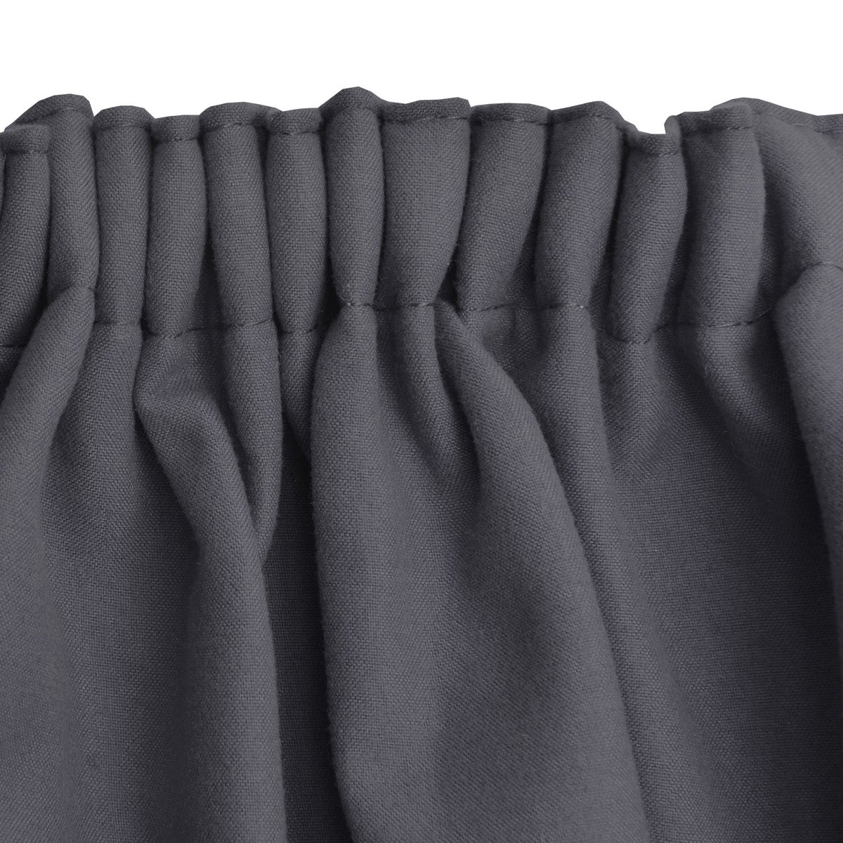 Beautissu Amelie TK gordijn met gerimpeld plooiband 140x245cm antraciet (set van 2)