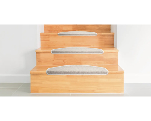 Rambo beige halfronde trapmattenset, 28x65 cm, 15 stuks